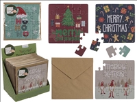 Grusskarte mit Briefumschlag X-Mas Puzzle 20tlg 4ass 24 Stck im Display