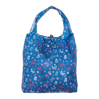 Einkaufstasche ECO CHIC faltbar Blumen&amp;amp;Schmetterlinge Navy Blau 56x38x10cm Kunststoff 100% recycelt