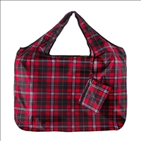 Einkaufstasche gross ECO CHIC faltbar Karomuster 60x42x14cm Kunststoff 100% recycelt